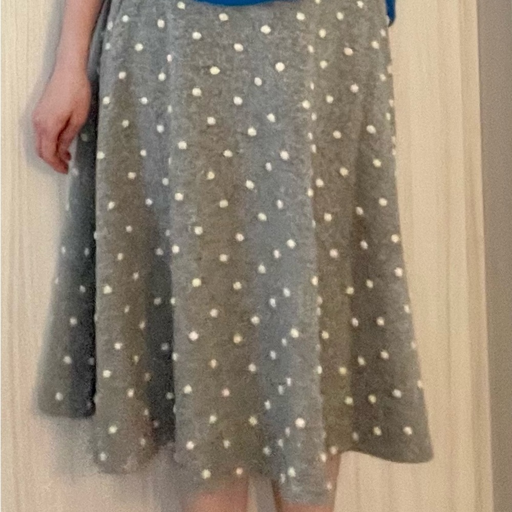 Maeve by Anthropologie half circle warm gray skirt with polka dots